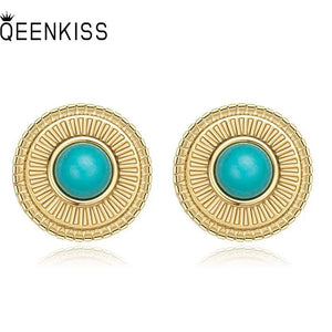 Turquoise Titanium Stainless Steel Stud Earrings
