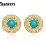 Turquoise Titanium Stainless Steel Stud Earrings