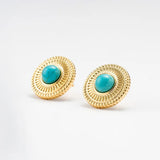 Turquoise Titanium Stainless Steel Stud Earrings