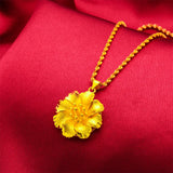 Fine Jewelry Flower 24KT Pendant Necklaces