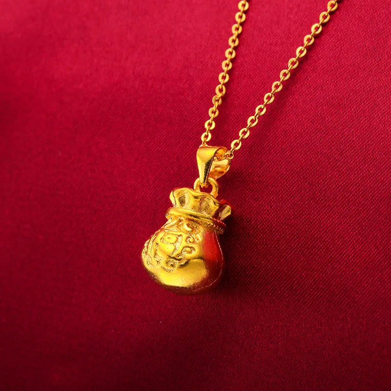 24KT Fortune Bag Pendant Necklace for Women