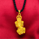 Solid PIXIU 24KT Pendant Rope Necklace Gift