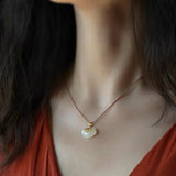 Vintage RUYI Lock Jade 24KT Necklace