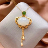 Vintage RUYI 24KT Necklace for Women Hot Jewelry Bride Mother Birthday Gift