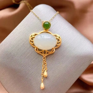 Vintage RUYI 24KT Necklace for Women Hot Jewelry Bride Mother Birthday Gift