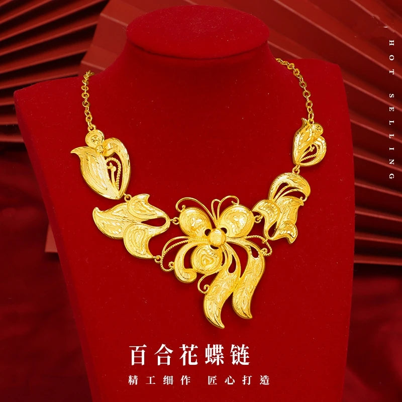 NC5338 Flower Tulip 24KT Necklace for Bride