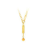Fine Jewelry Woman Party Gift LUCK 24KT Necklace