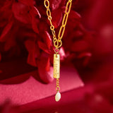 Fine Jewelry Woman Party Gift LUCK 24KT Necklace