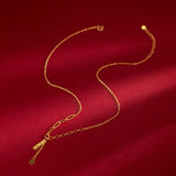 Fine Jewelry Woman Party Gift LUCK 24KT Necklace