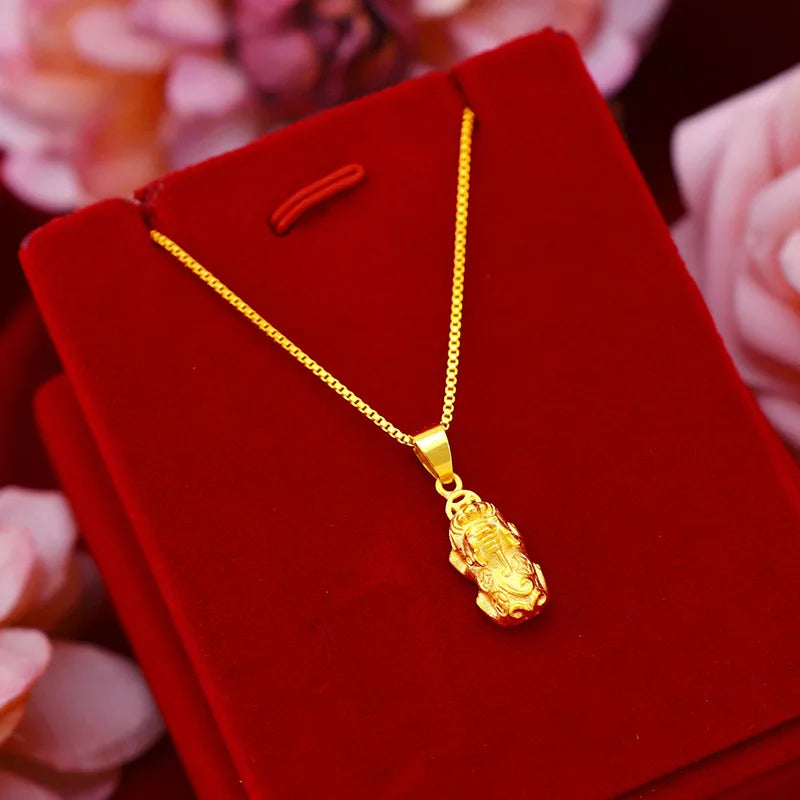 Vintage PIXIU 24KT Pendant Necklaces for Women Girls Mother