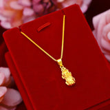 Vintage PIXIU 24KT Pendant Necklaces for Women Girls Mother