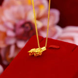Vintage PIXIU 24KT Pendant Necklaces for Women Girls Mother