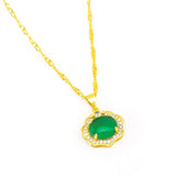 Vintage Zircon 24KT Pendant Necklaces
