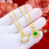 Vintage Zircon 24KT Pendant Necklaces