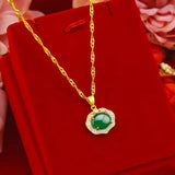 Vintage Zircon 24KT Pendant Necklaces