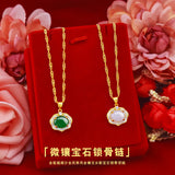 Vintage Zircon 24KT Pendant Necklaces