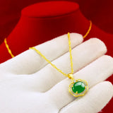 Vintage Zircon 24KT Pendant Necklaces