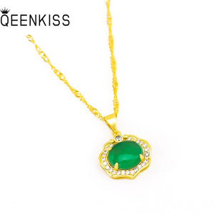 Vintage Zircon 24KT Pendant Necklaces