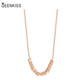 NC730 Cube Beads 18KT Rose Pendant Necklace