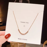 NC730 Cube Beads 18KT Rose Pendant Necklace