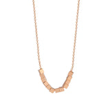 NC730 Cube Beads 18KT Rose Pendant Necklace