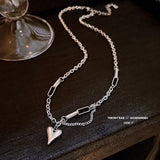 NC739 Heart Stitching Pendant Necklace