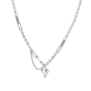 NC739 Heart Stitching Pendant Necklace