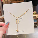 NC796 D Tassel 18KT Pendant Necklace Gift