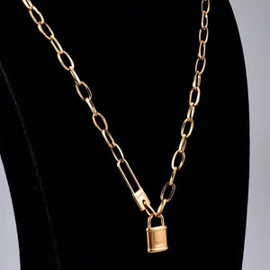 Lock Stainless Steel Necklace Waterproof