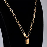 Lock Stainless Steel Necklace Waterproof