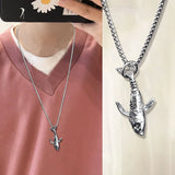 NC834 Whale Titanium Steel Necklace Street Style Gift