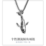 NC834 Whale Titanium Steel Necklace Street Style Gift