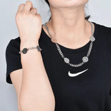 NC854 Titanium Steel Necklace Gift Smile Cry Length