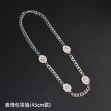 NC854 Titanium Steel Necklace Gift Smile Cry Length