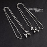 Balloon Dog Pendant Titanium Steel Necklace