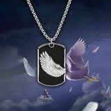 NC881 Retro Wings Titanium Steel Necklace