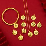 PT514 Fine Jewelry Zodiac Sign 24KT Pendant Charm - Gift for Woman