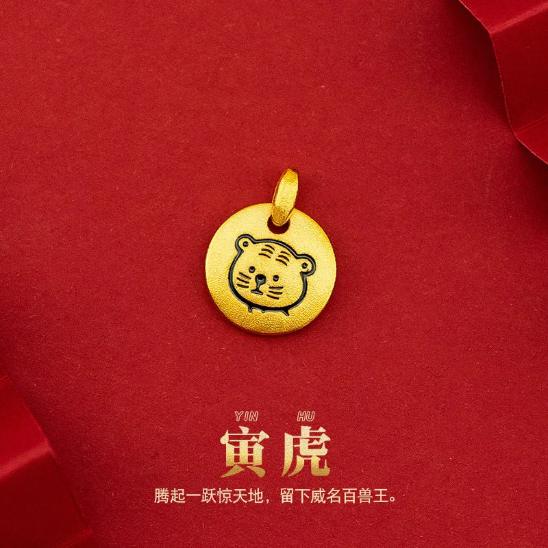 PT514 Fine Jewelry Zodiac Sign 24KT Pendant Charm - Gift for Woman