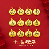 PT514 Fine Jewelry Zodiac Sign 24KT Pendant Charm - Gift for Woman