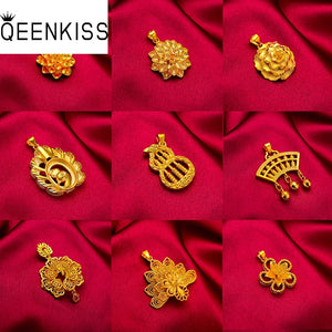 Flower Heart Calabash 24KT Pendant Charm