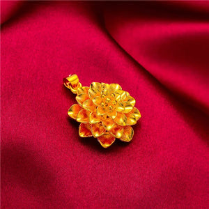 Flower Heart Calabash 24KT Pendant Charm