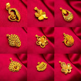 Flower Heart Calabash 24KT Pendant Charm