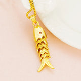 Fish 24KT Pendant Charm NO CHAIN Fine Jewelry Woman Girl Bride Gift