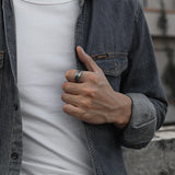 Retro Irregular 925 Silver Open Ring