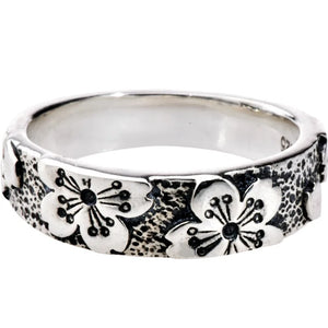 925 Silver Open Ring Sakura Design