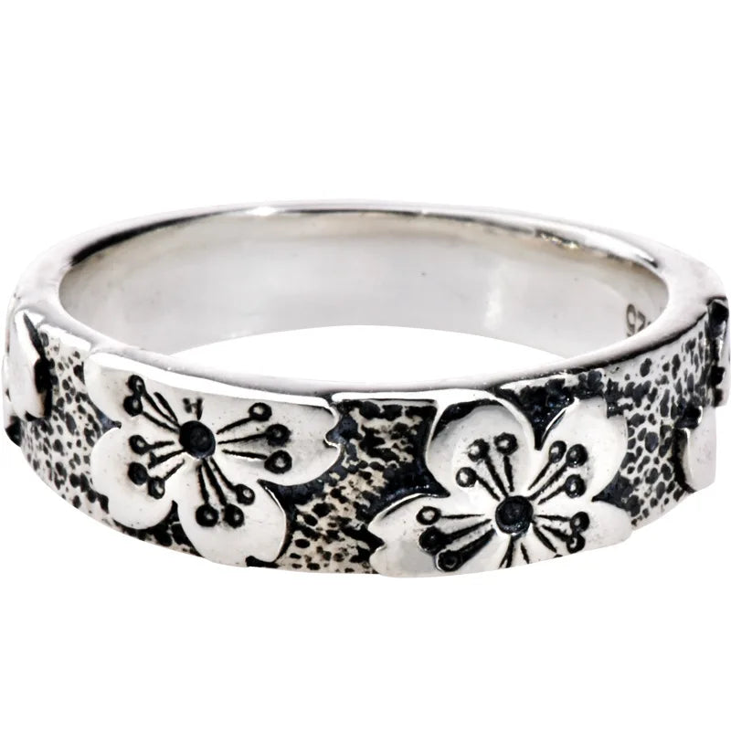 925 Silver Open Ring Sakura Design