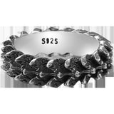 Dragon Scale 925 Sterling Silver Open Ring - Retro Style
