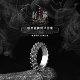 Dragon Scale 925 Sterling Silver Open Ring - Retro Style