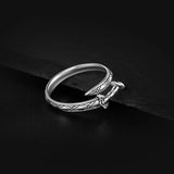 RG6712 Retro Round Sword 925 Silver Open Ring