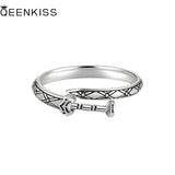 RG6712 Retro Round Sword 925 Silver Open Ring